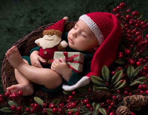 ایده عکس نوزاد با تم کریسمس - تم کریسمس برای عکاسی کودک