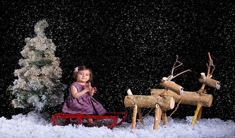 هیجان بخشیدن به تصاویر کودک - تم کریسمس برای عکاسی کودک