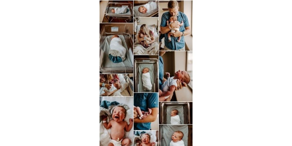 عکاسی نوزاد در بیمارستان مدل کلاژ خلاقانه