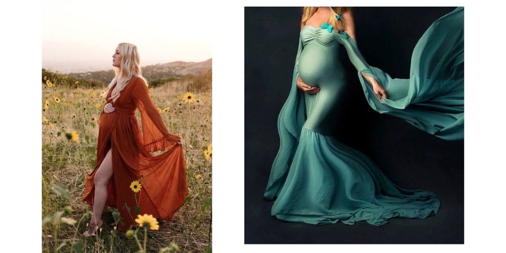 مدل جدید لباس بارداری عکس در طبیعت